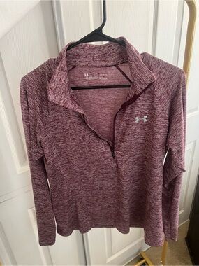 Under Armour Women's Maroon Heather Quarter-Zip Pullover